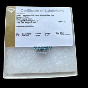 Liberty blue topaz sterling silver ring